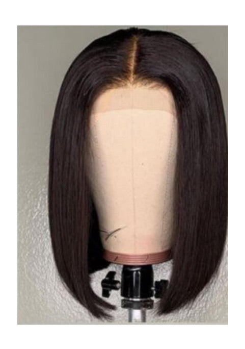 Natural Color Bobcut Front Lace Wig